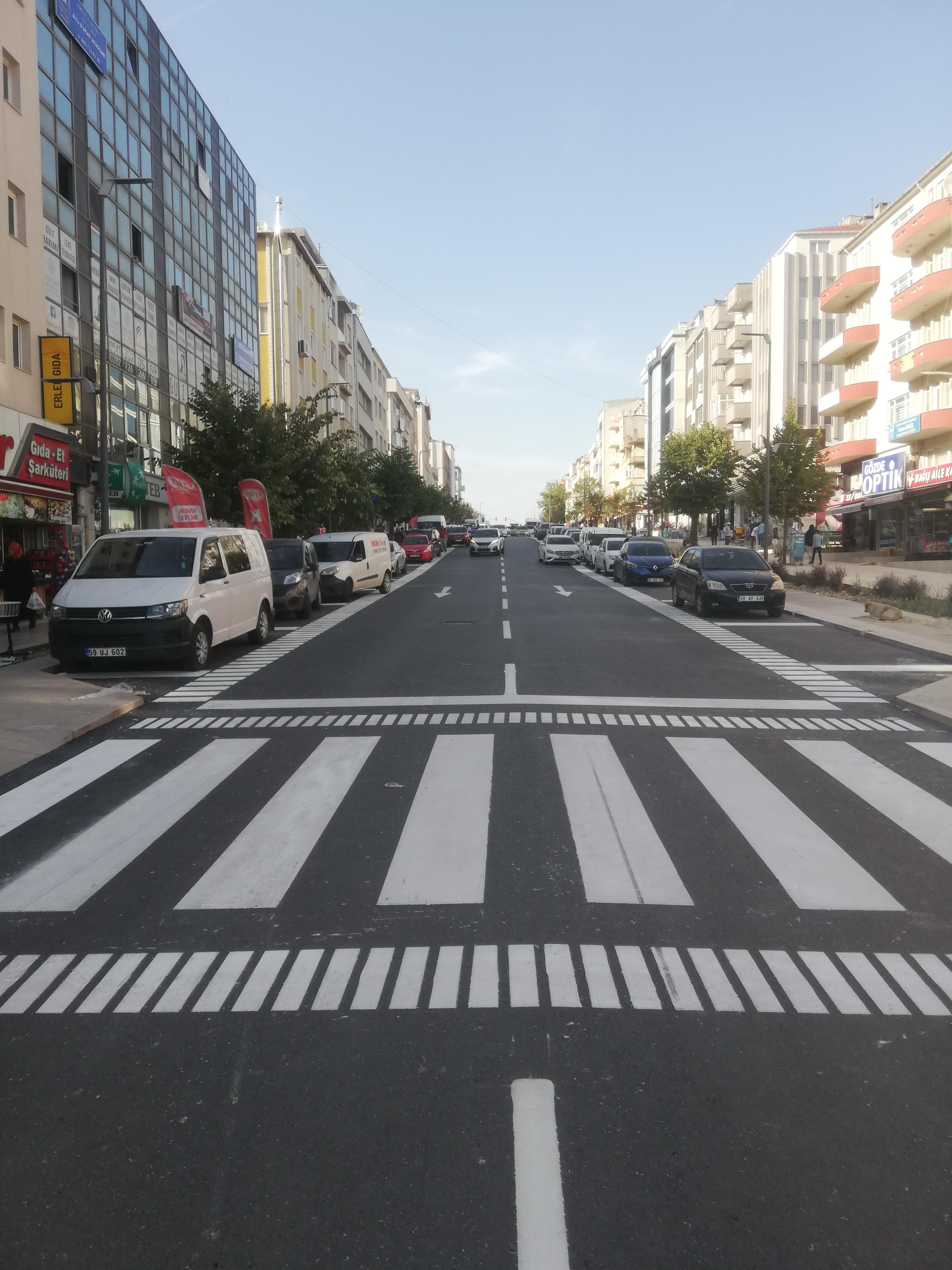 Çerkezköy Belediyesi bünyesinde yatay işaretleme çalışması